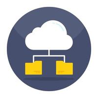 Flat design icon of cloud folders vector