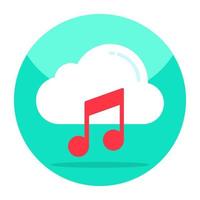 Note with cloud, icon of cloud music vector