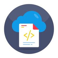 Editable design icon of cloud coding vector