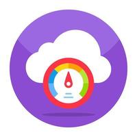 Colored design icon of cloud speed test vector