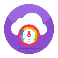 Colored design icon of cloud speed test vector