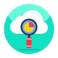 Creative design icon of cloud data analysis vector