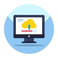 Flat design icon of file upload vector