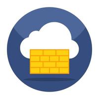 Editable design icon of cloud brick wall vector