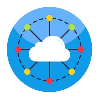 Perfect design icon of cloud networking vector
