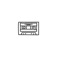 Hand drawn Vintage Cassette icon, simple doodle icon vector