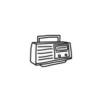 Hand drawn Vintage Radio icon, simple doodle icon vector