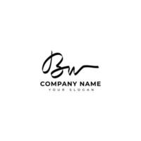 Bw Initial signature logo vector design