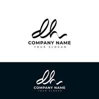 Dh Initial signature logo vector design