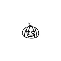 icono de calabaza de miedo dibujado a mano, icono de garabato simple vector