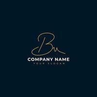 Bu Initial signature logo vector design
