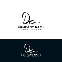 diseño de vector de logotipo de firma inicial dc