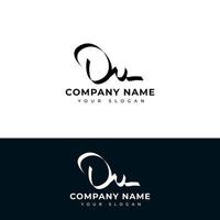 du diseño de vector de logotipo de firma inicial