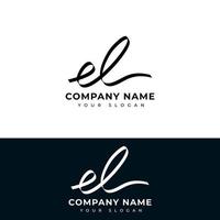 El Initial signature logo vector design