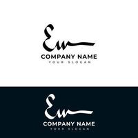 Ew Initial signature logo vector design