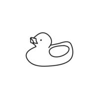 icono de flotador de pato dibujado a mano, icono de garabato simple vector