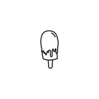 Hand drawn ice cream icon, simple doodle icon vector