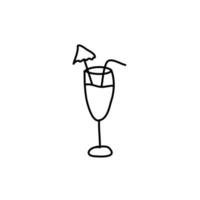 Hand drawn glass of juice icon, simple doodle icon vector