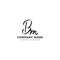 diseño de vector de logotipo de firma inicial bm