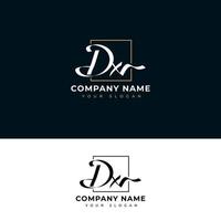 diseño de vector de logotipo de firma inicial dx