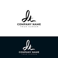 Dt Initial signature logo vector design