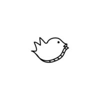 Hand drawn Bird icon, simple doodle icon vector