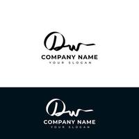 Dw Initial signature logo vector design