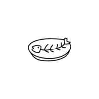 Hand drawn fish icon, simple doodle icon vector