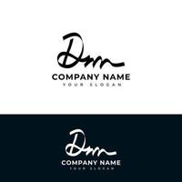 diseño de vector de logotipo de firma inicial dm