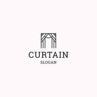 Curtain logo icon design template vector illustration