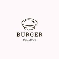 Ilustración de vector de plantilla de diseño de icono de logotipo de hamburguesa