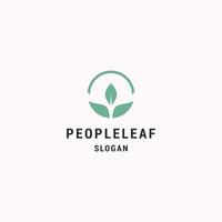 People leaf logo icon design template vector illustration
