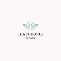 Leaf people logo icon design template vector illustration