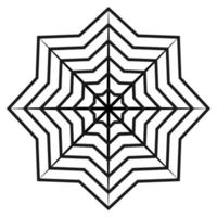 Openwork contour drawing of an abstract snowflake in a minimalist style. Line art. Isolate vector