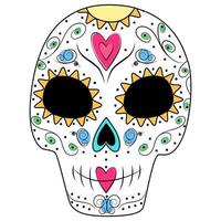 dia de los Muertos. día de los muertos. México. calavera de azúcar sobre un fondo transparente. pegatina. icono vector