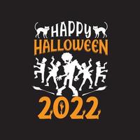 diseño de camiseta feliz halloween 2022 vector