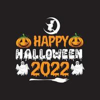 diseño de camiseta feliz halloween 2022 vector