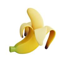 Ilustración de plátano abierto 3d en el fondo blanco foto