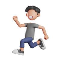 Personaje de hombre 3d con pose de carrera foto