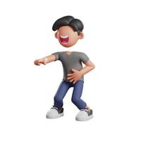 3d illustration of a man with a laugh gesture photo