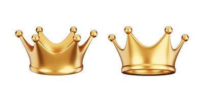 3d gold crown on the white background photo