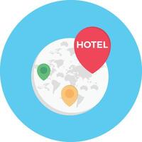 Ilustración de vector de ubicación de hotel en un fondo. Símbolos de calidad premium. Iconos vectoriales para concepto y diseño gráfico.