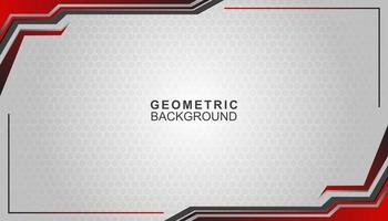 diseño de fondo de banner de fondo de estilo geométrico futurista de colores rojo, blanco y negro vector