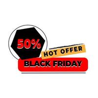 Black Friday Hot Offer Promo Design Illustrator vector