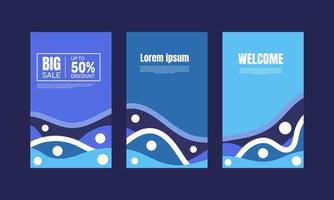 Blue wave banner template for marketing promotion material. - Vector. vector