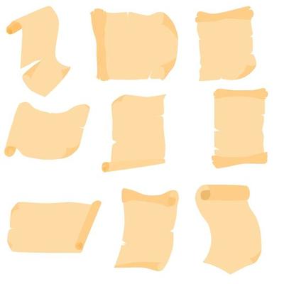 Old Paper scroll vector. Retro document script