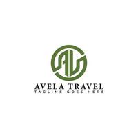 Abstract initial letter AV or AT logo in green color isolated in white background applied for travel company logo also suitable for the brands or companies have initial name VA or TA. vector