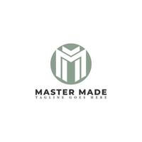 logotipo abstracto de la letra inicial m o mm en color verde aislado en fondo blanco aplicado para el logotipo comercial de volteo de muebles también adecuado para las marcas o empresas que tienen el nombre inicial mm o m. vector