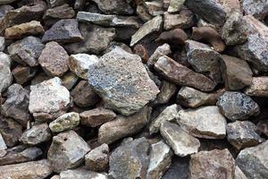 texture of cobblestone. Large stone. Mound of cobblestone photo
