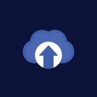 upload icon with cloud, vector